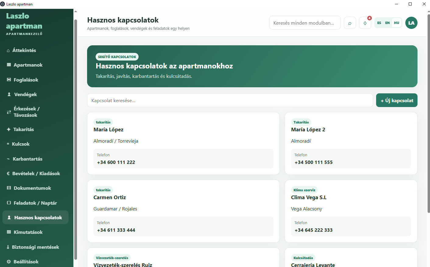 Hasznos kapcsolatok